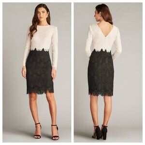 Tadashi Shoji Colorblock Long Sleeve Corded Lace Cocktail Dress